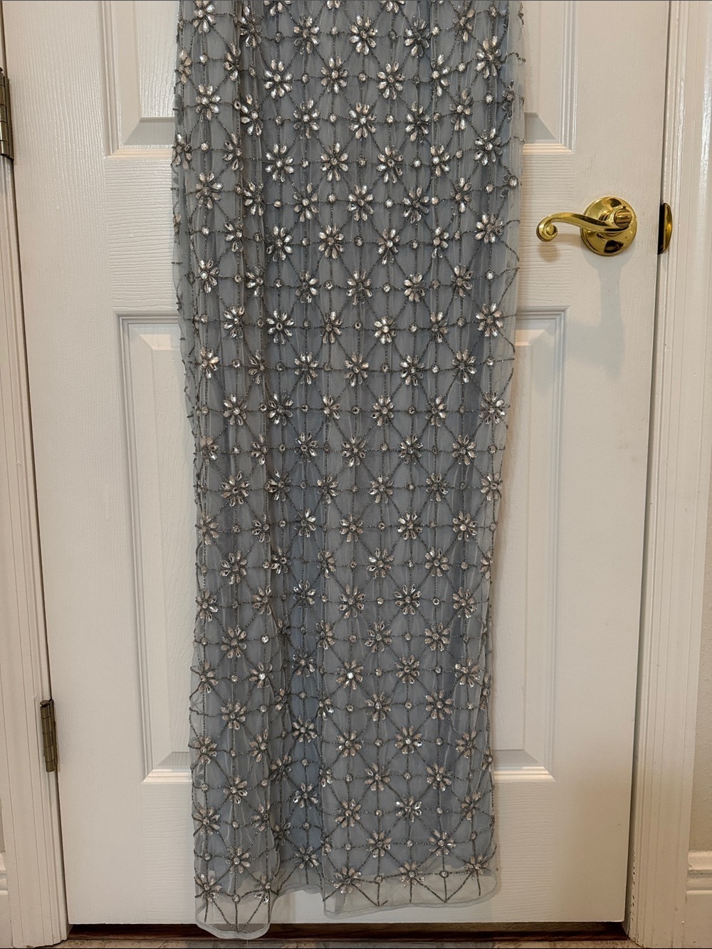 Mac Duggal A93744 Blue Embellished Sleeveless V Neck Gown Size 12 NWT - Picture 9 of 12